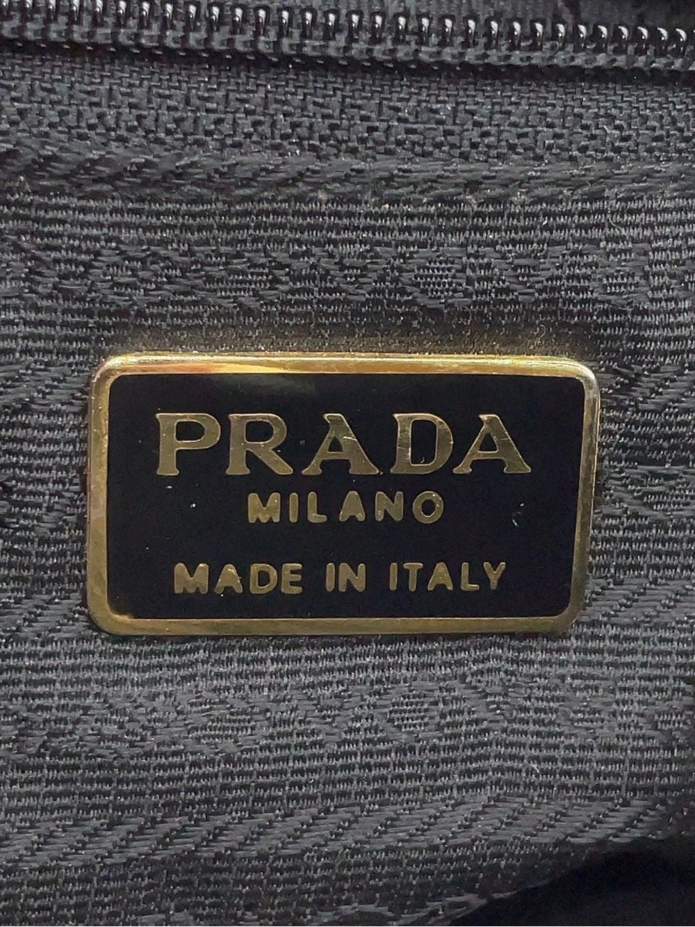 Prada Plate Quilted Tessuto Black/ Nylon Chain Shoulder Bag - Picture 11 of 12